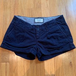 Navy blue fold over cuff Abercrombie shorts